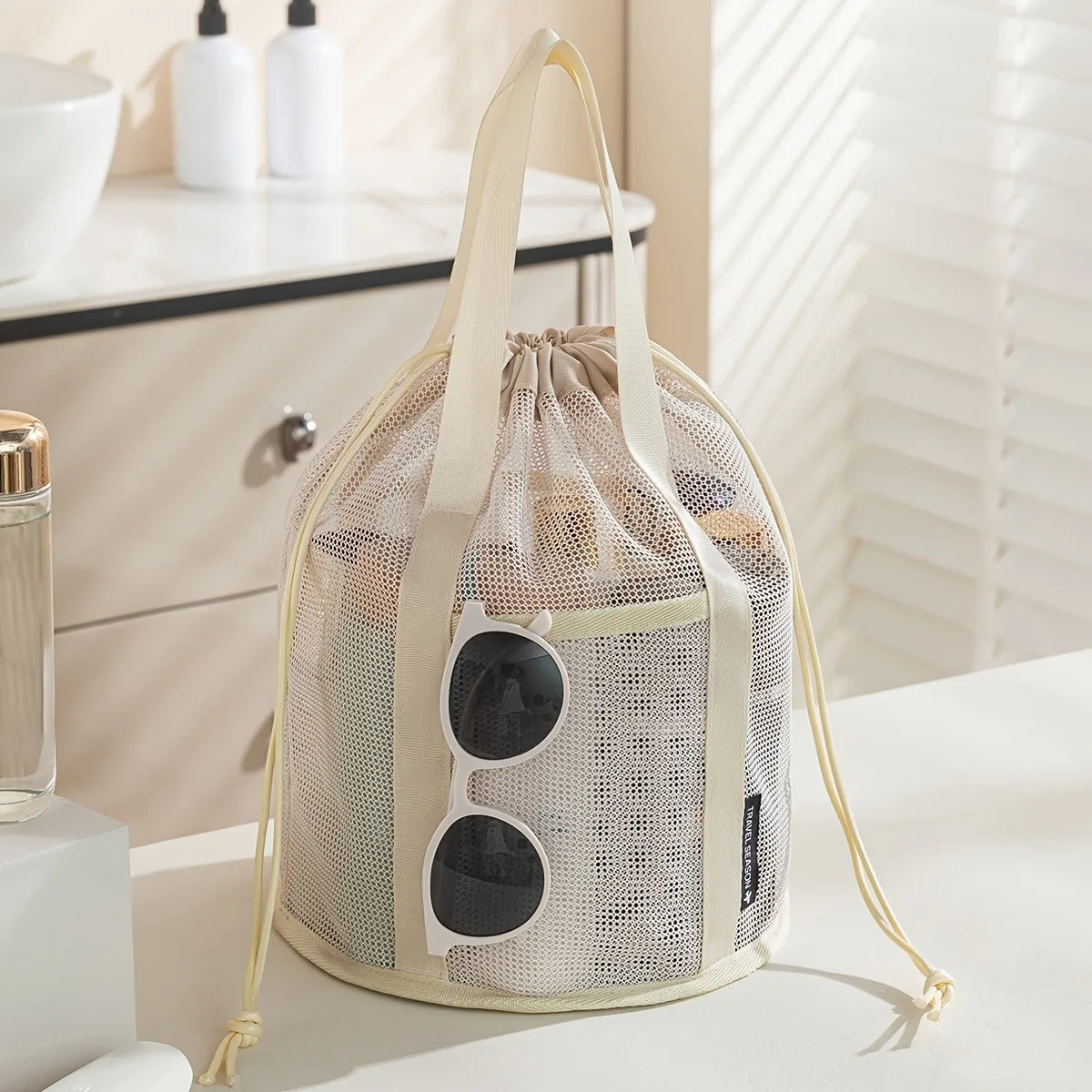 Multifunctional Foldable Mesh Drawstring Travel Organizer Bag - 11