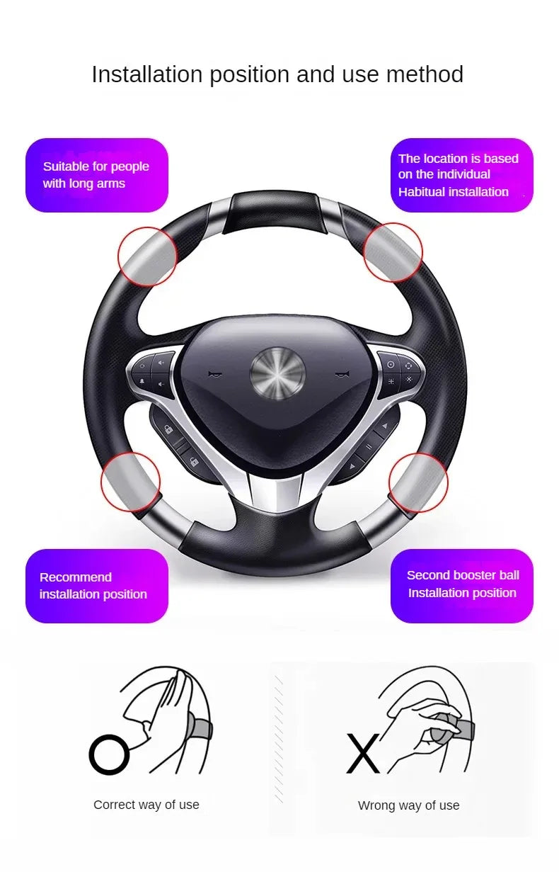 360 Degree Steering Wheel Booster Spinner Knob
