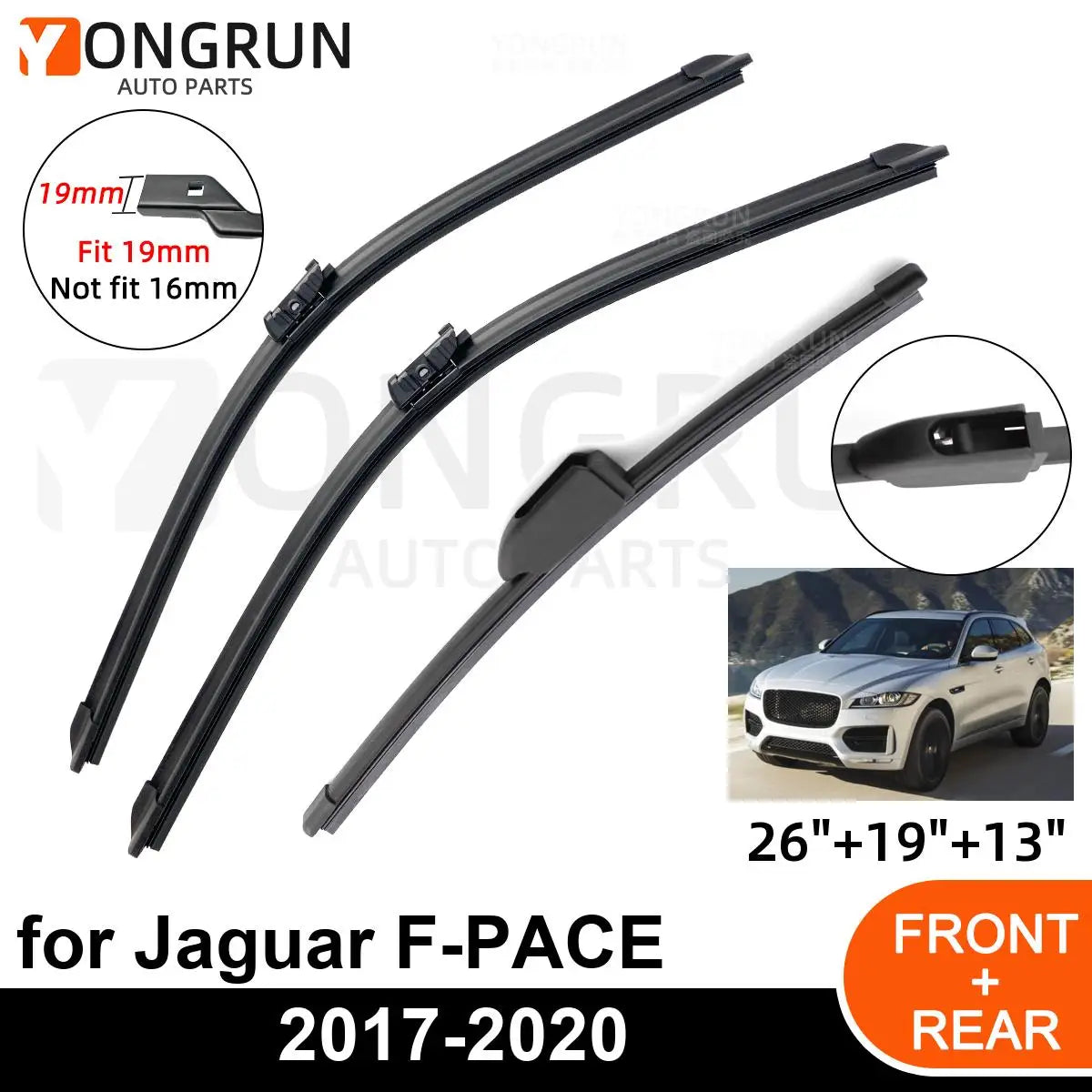 Windshield Wiper Blade Set for Jaguar F-PACE 2017-2020