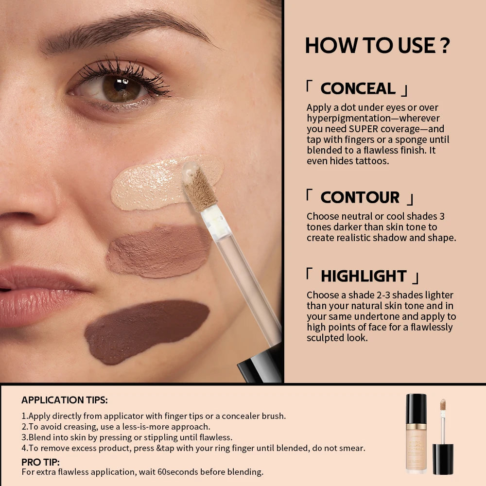 Full Coverage Multi-Use Sculpting Concealer for Face - 6