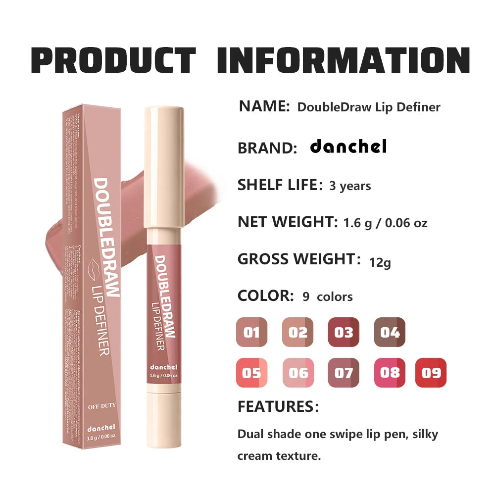 2-in-1 Matte Velvet Lip Liner and Hydrating Lip Gloss - 16