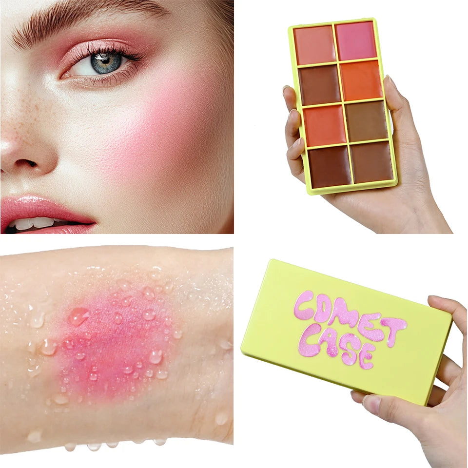 8-Color Cream Blush and Contouring Palette - 18