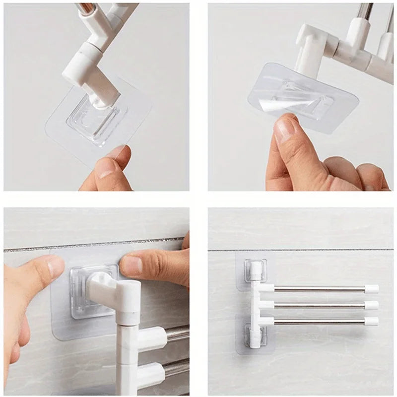 Rotating Wall-Mounted Towel Rack for Bathroom and Kitchen