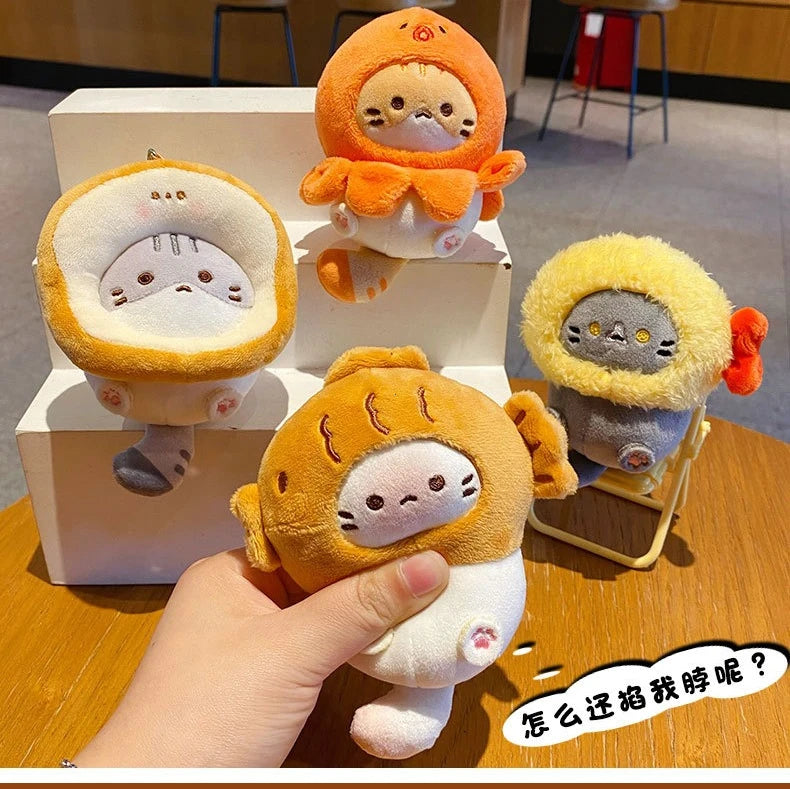 Cute Cat Plush Keychain Bag Charm - 7