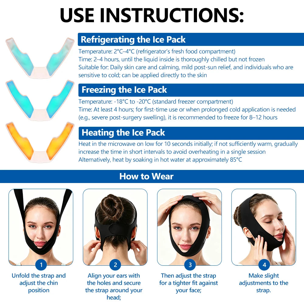 Adjustable Hot and Cold Facial Compress Gel Wrap - 15