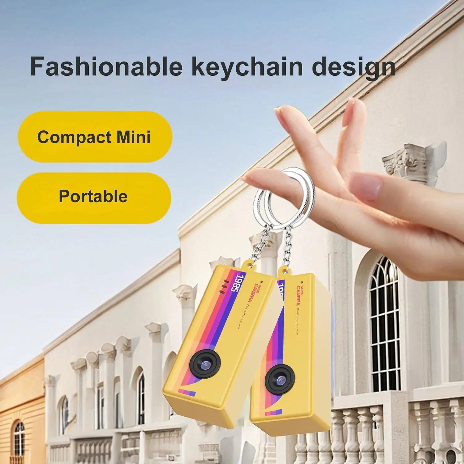 Portable Mini Retro Digital Keychain Camera with LCD Screen - 4