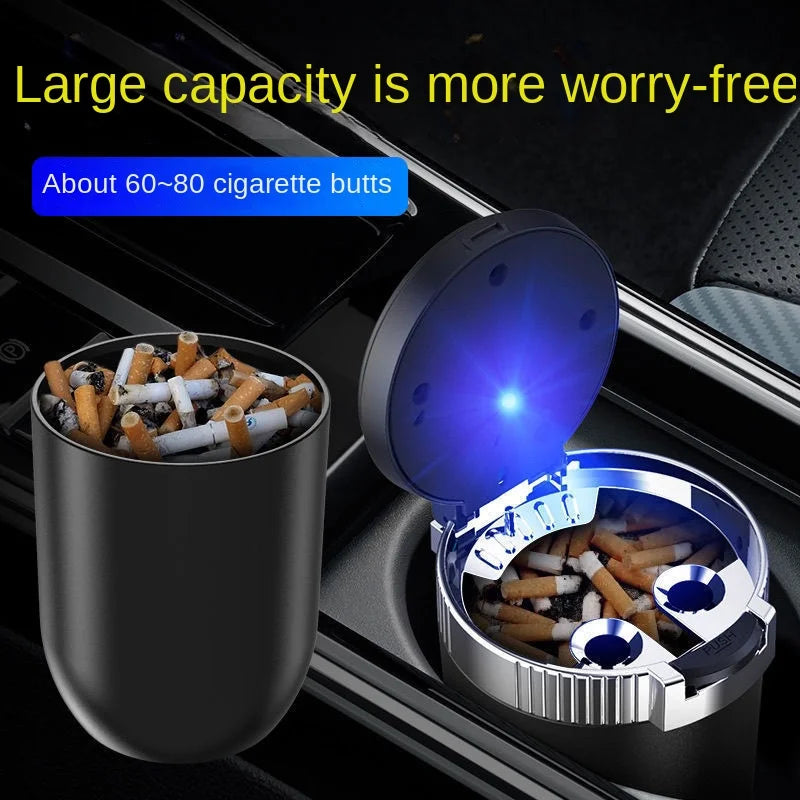 Portable LED Car Ashtray with Cup Holder Mount - 5