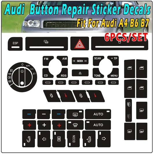 Interior Button Restoration Decal Set for A4 B6 B7