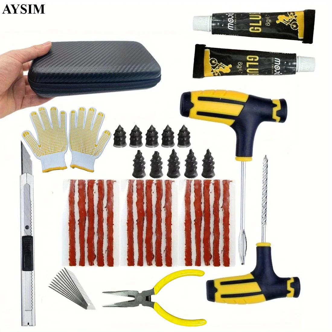 Emergency Pro Tire Repair Kit for Cars and Trucks - 16