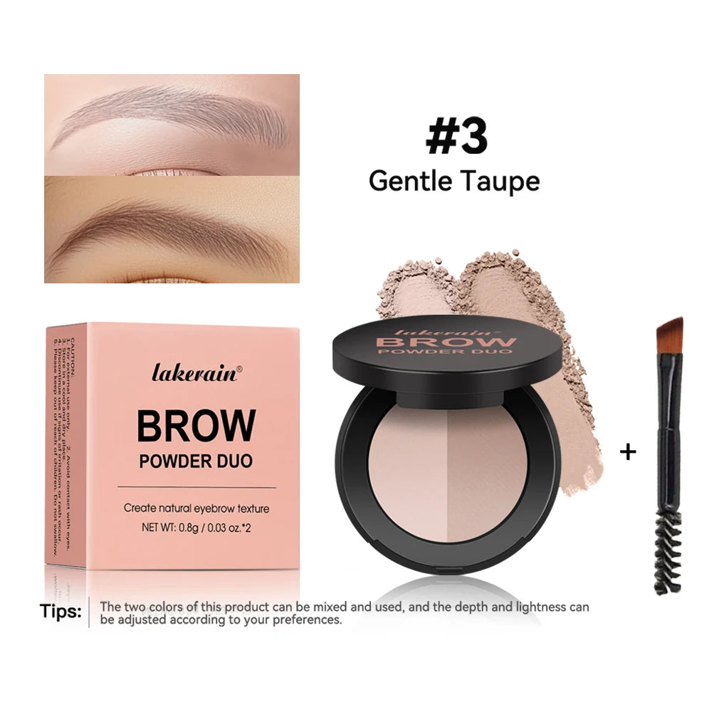 Two-Tone Waterproof Eyebrow Powder for Natural Brows and Contouring - 24