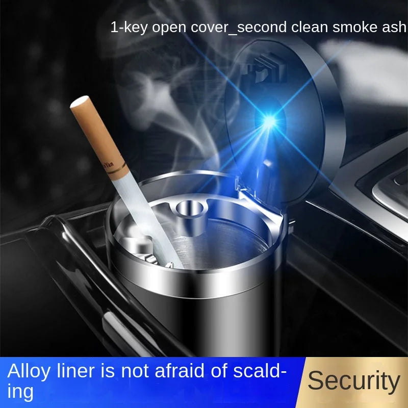 Portable LED Car Ashtray with Cup Holder Mount - 2