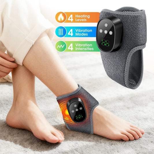 Wireless Heated Vibration Ankle Massager for Pain Relief