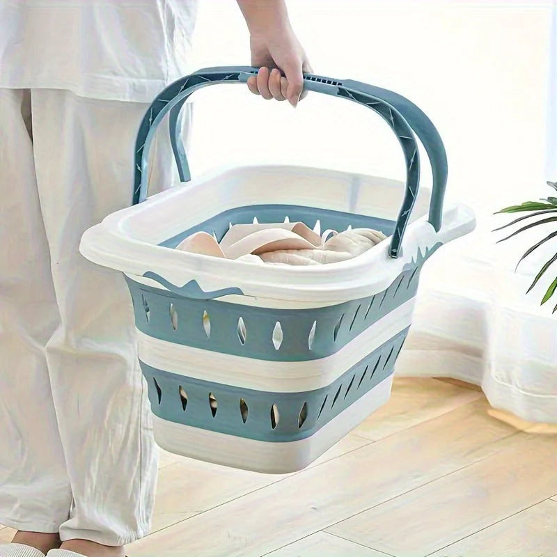 Collapsible Portable Storage Basket with Handles