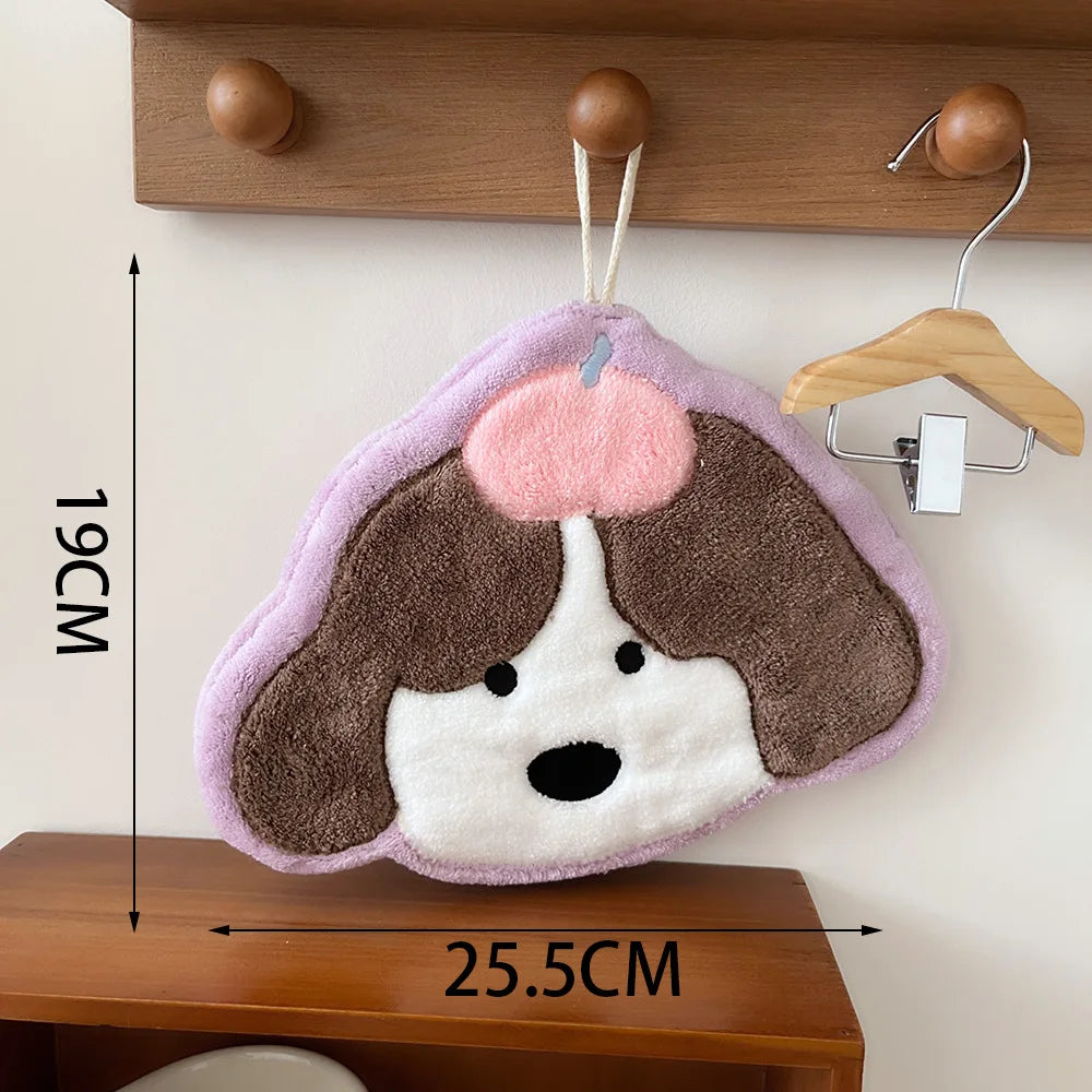 Cute Cartoon Puppy Hanging Hand Towel for Kitchen and Bathroom - 9