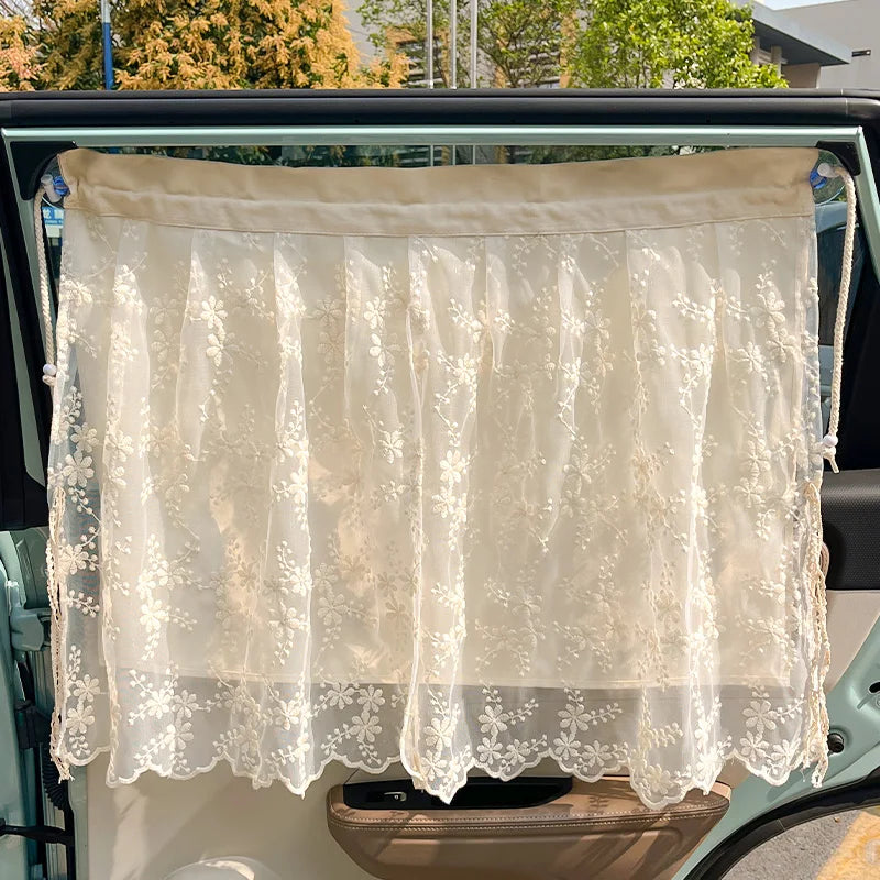 Floral Print Retractable Car Window Sunshade
