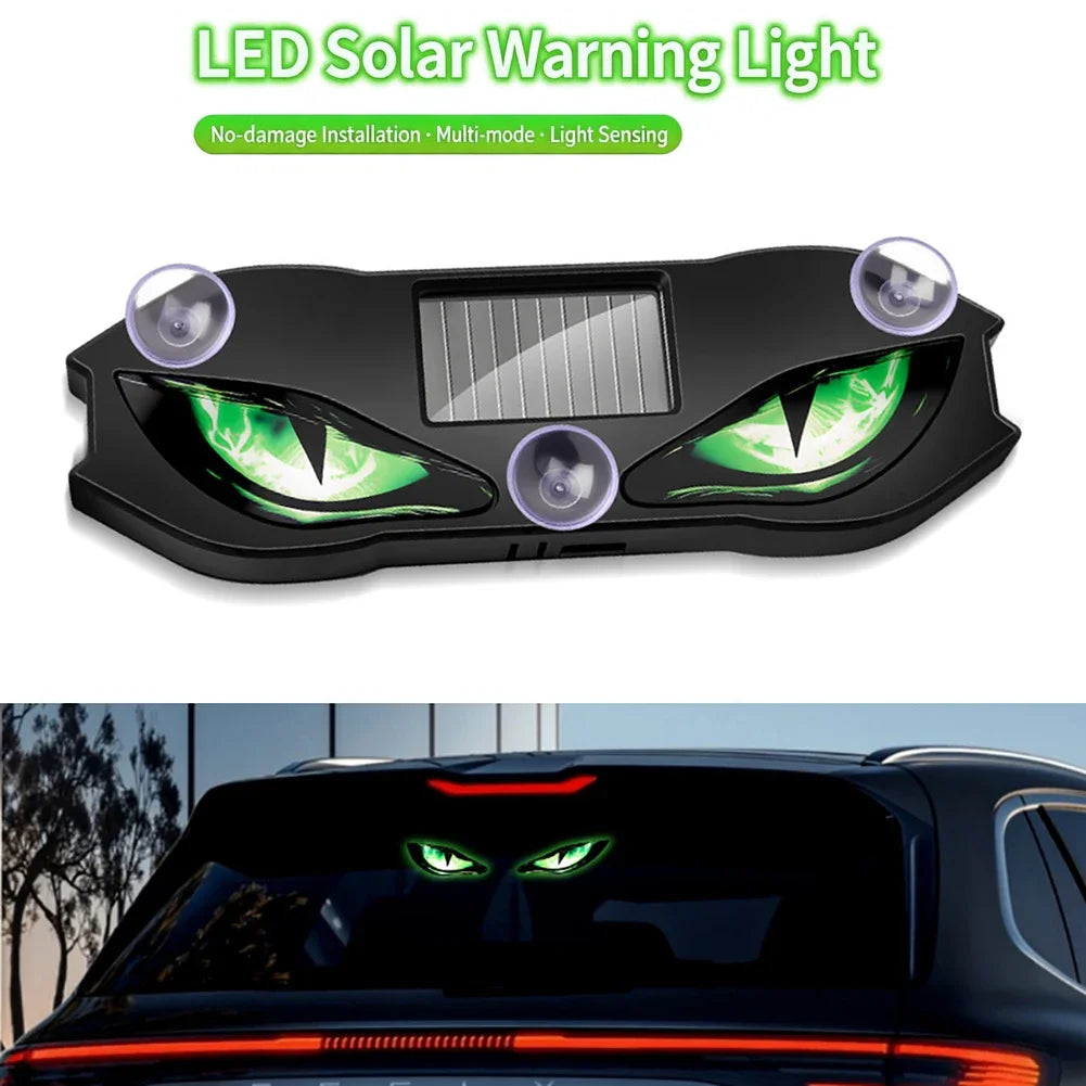 Solar Powered Demon Eye Car Window Warning Light - 8