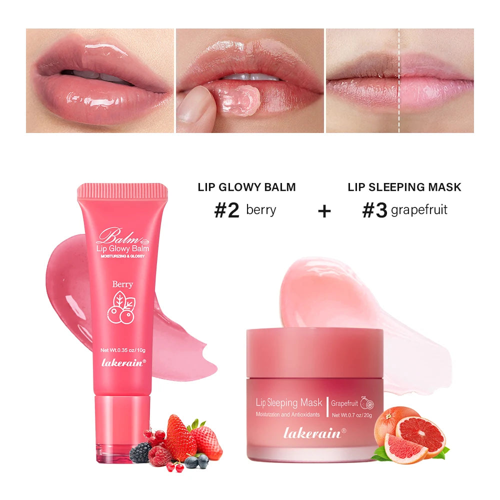 Moisturizing Lip Balm and Overnight Sleeping Mask Set