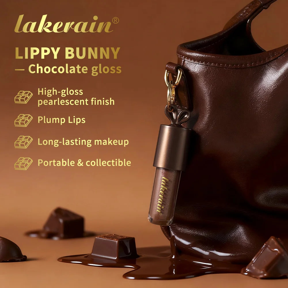 Moisturizing Chocolate Shimmer Lip Gloss for Plump Hydrated Lips