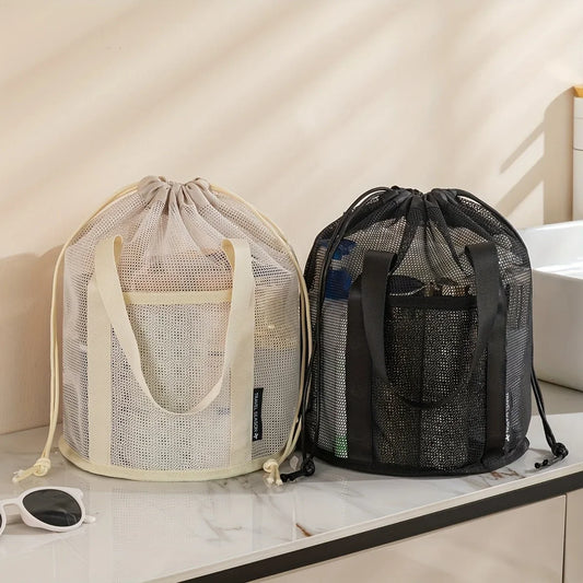Multifunctional Foldable Mesh Drawstring Travel Organizer Bag