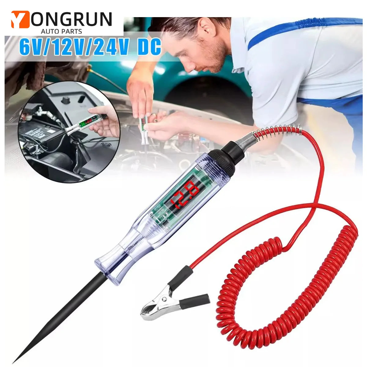 Digital LED Circuit Voltage Tester for Automotive and Truck - 1