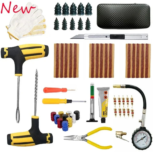 Emergency Tire Puncture Repair Kit for Cars and Motorcycles