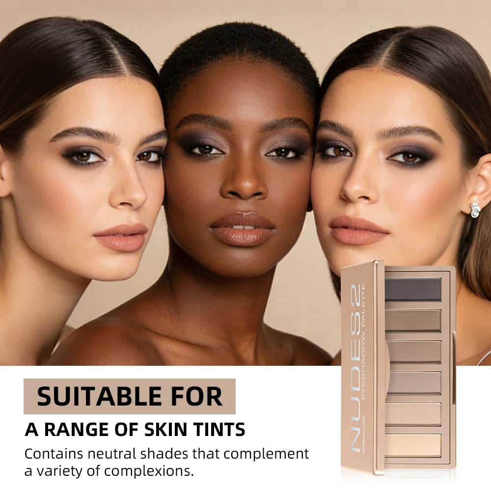 6-Color Matte Eyeshadow Palette for Natural and Smokey Eye Looks - 3