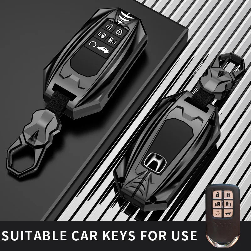 Protective Galvanized Alloy Car Key Case Cover for Honda - 26