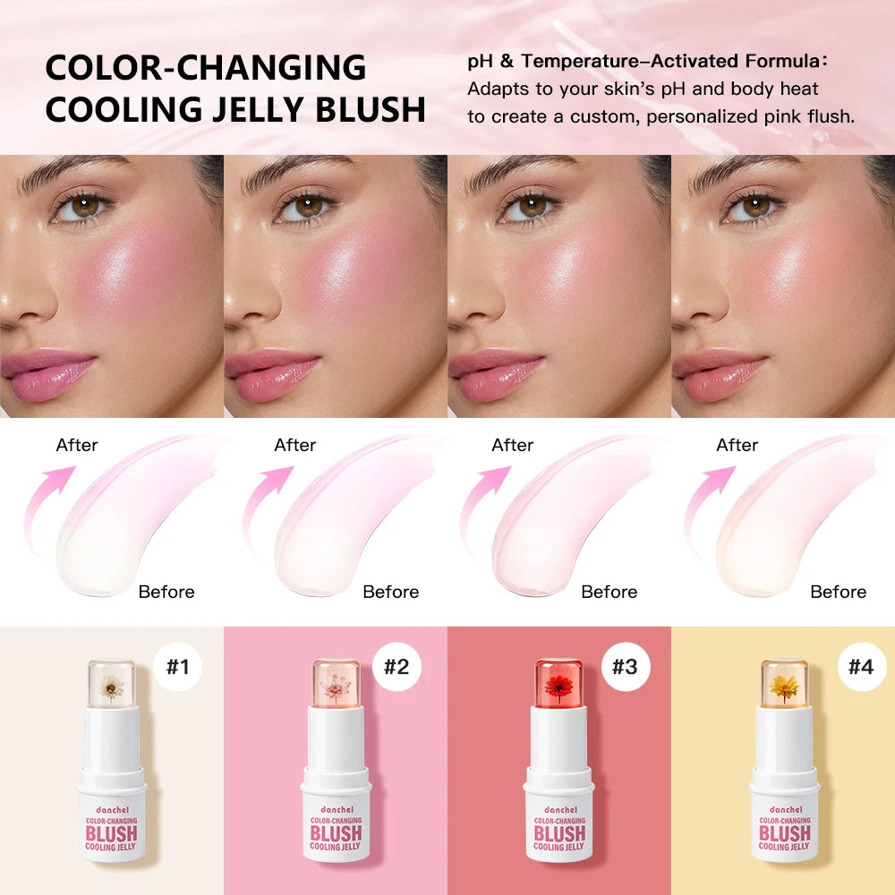 pH Adaptive Color-Changing Jelly Blush for Lips, Cheeks, and Eyes - 8