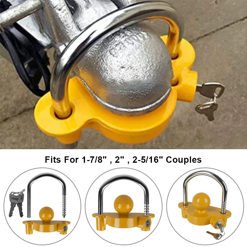 Heavy Duty Adjustable Trailer Hitch Coupler Lock - 2