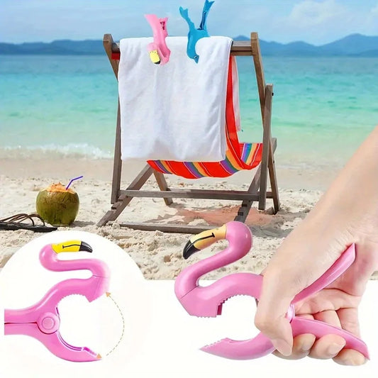Flamingo Beach Towel Clips for Sun Chairs