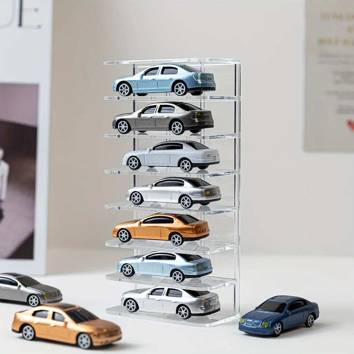 7-Tier Vertical Display Stand for Diecast Model Cars