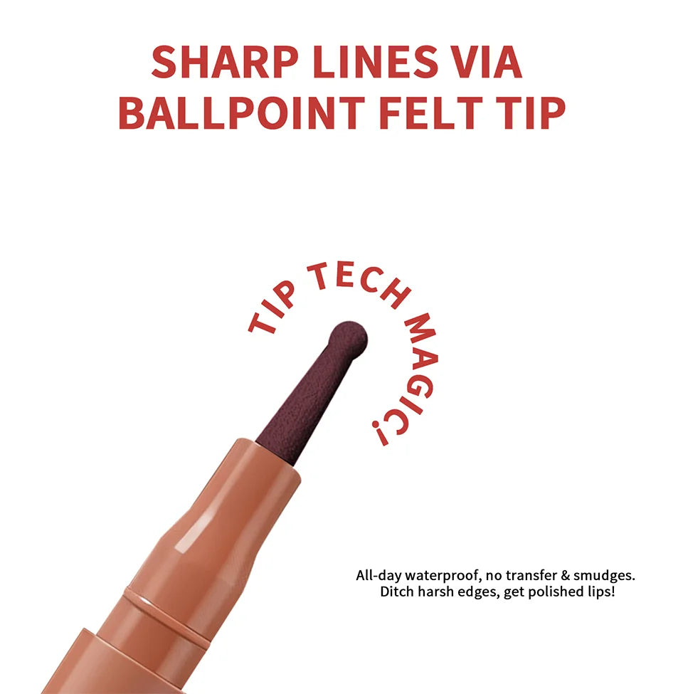 Waterproof Long-Lasting Felt-Tip Lip Liner Stain