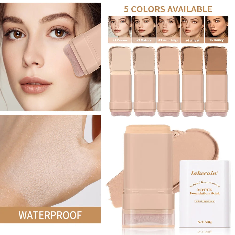 Matte Foundation Stick with Built-in Blending Brush