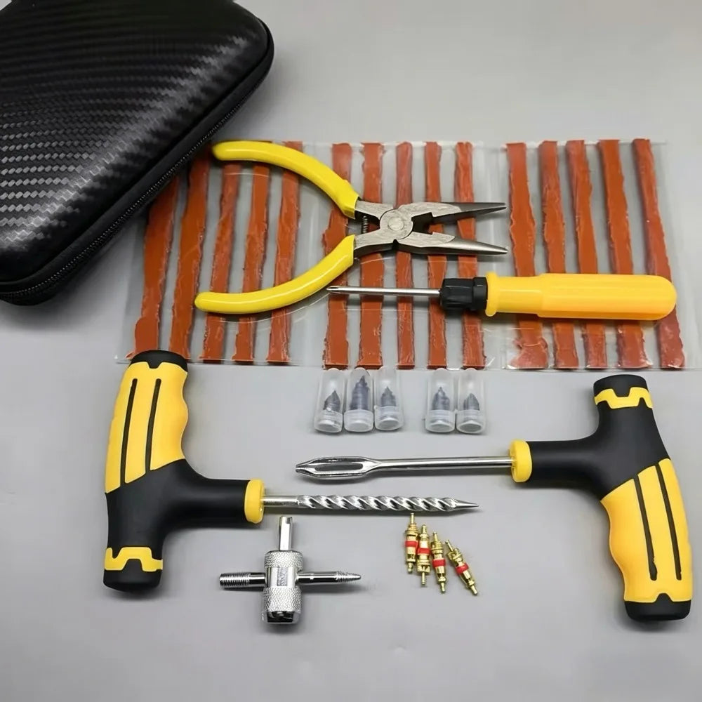 Emergency Tire Puncture Repair Kit for Cars and Motorcycles - 14