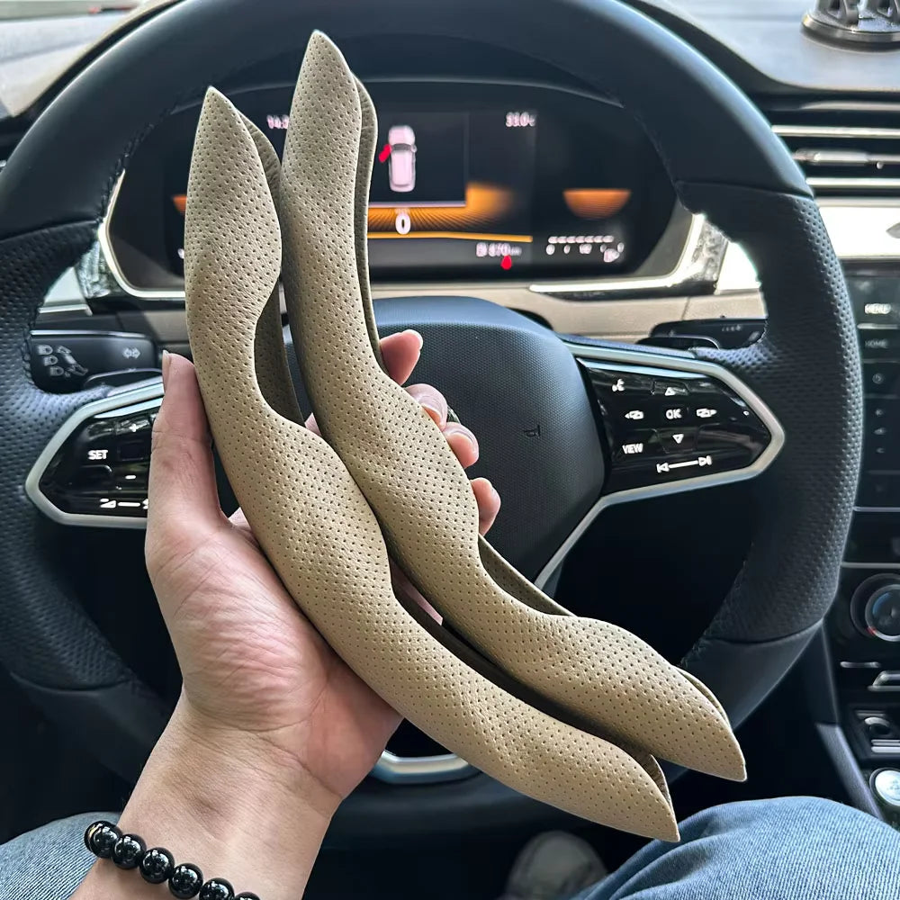 Plush Winter Car Steering Wheel and Gear Shift Cover Set - 9