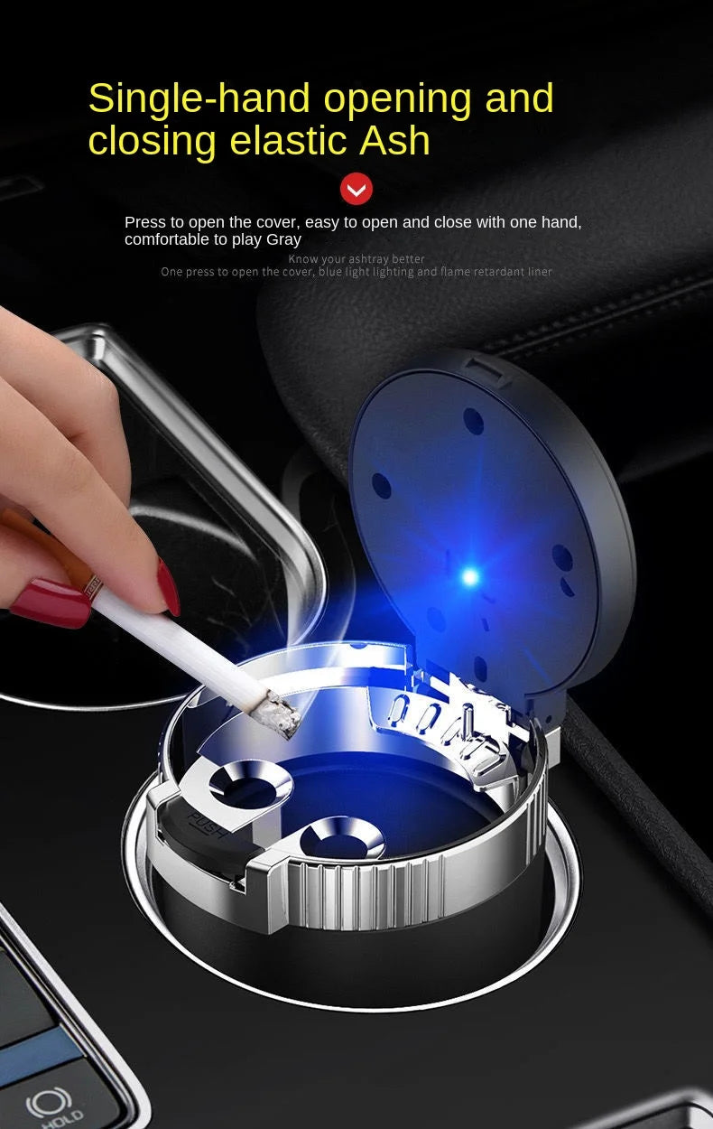 Portable LED Car Ashtray with Cup Holder Mount - 8