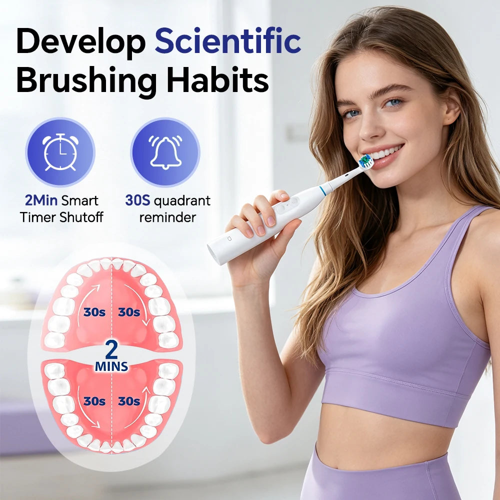 5-Mode Rechargeable Electric Toothbrush with 4 Replacement Heads - 12