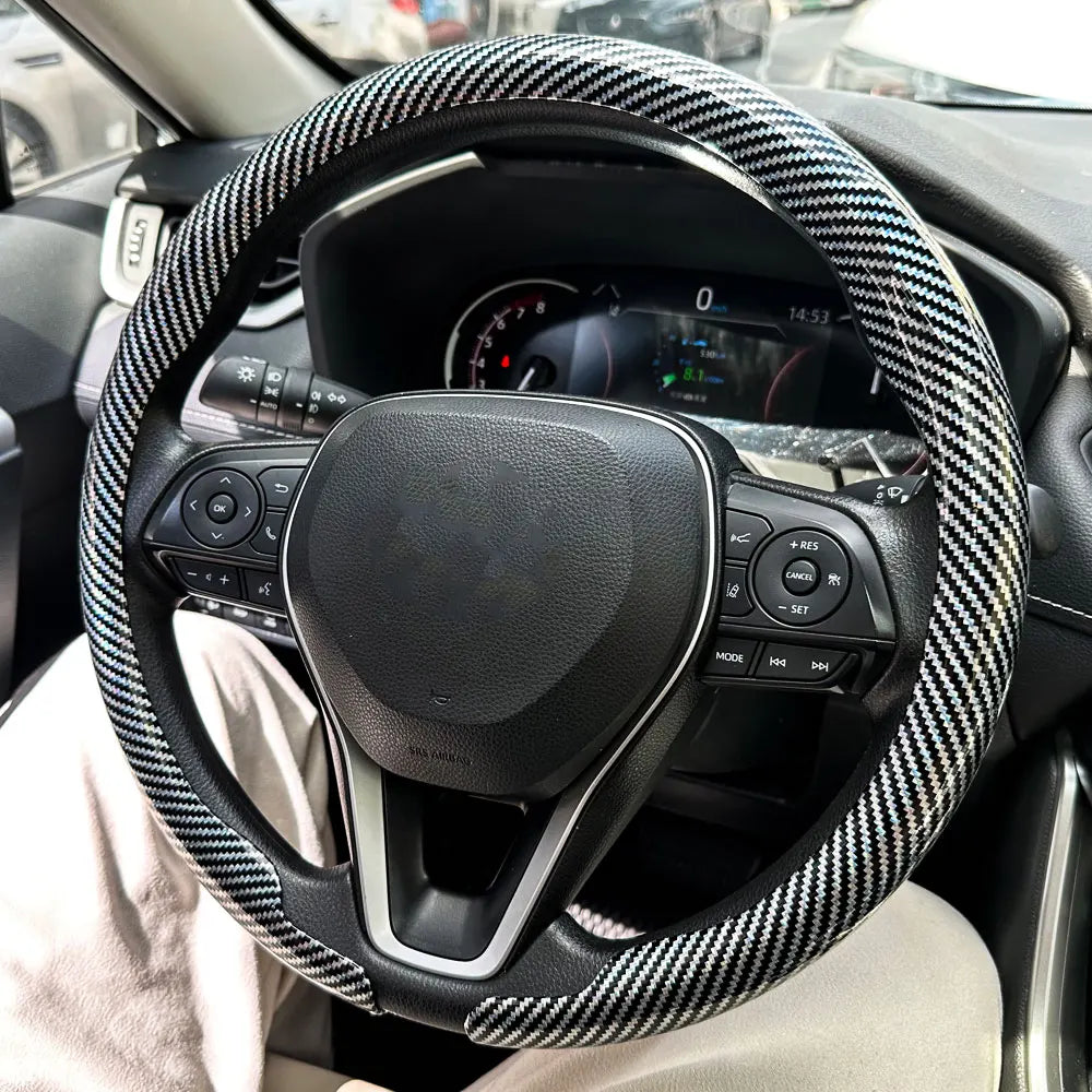 Universal Carbon Fiber Texture Car Steering Wheel Cover - 15
