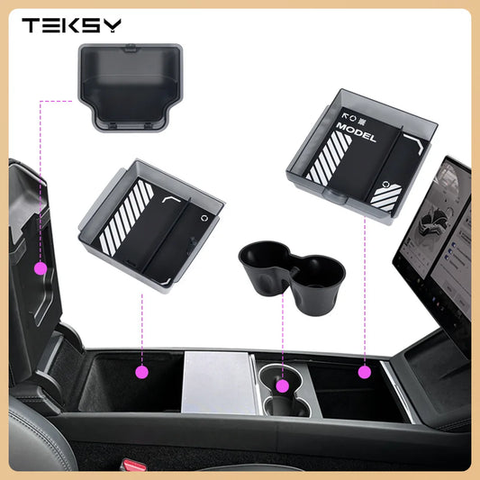 Center Console and Armrest Storage Organizer for Tesla Model Y/3