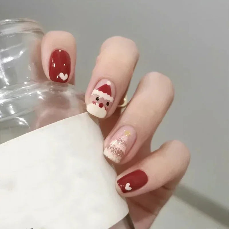 Christmas Semi-Cured Gel Nail Wraps with Winter Snowflake Designs - 3