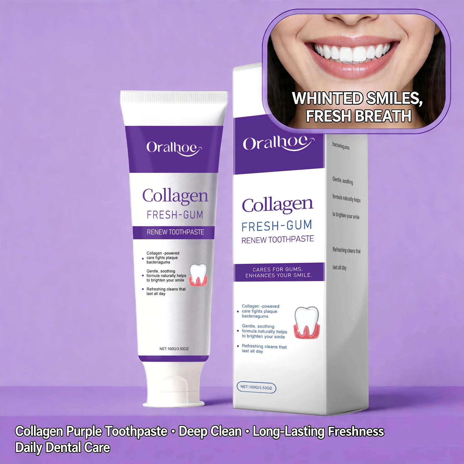 Collagen Whitening Toothpaste for Fresh Breath and Gum Care - 3