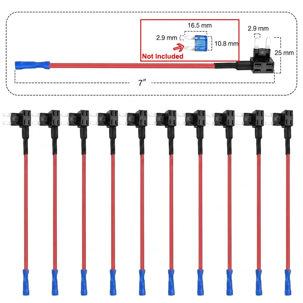 10 Pack Car Fuse Holder Add a Circuit Adapter for Auto Blade Fuses