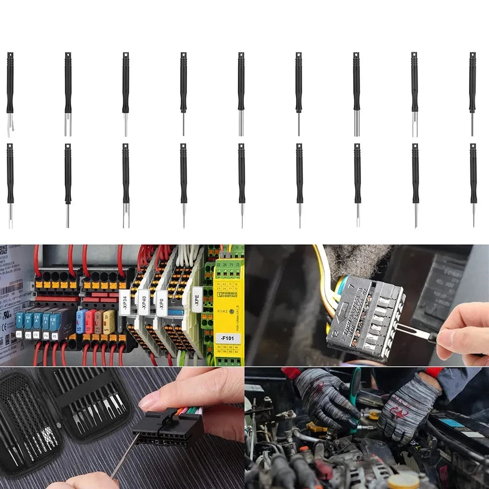 18pc Car Terminal Removal Tool Kit Electrical Wire Pin Extractor Set - 6