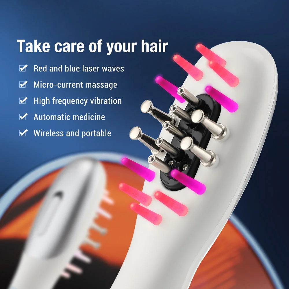 Electric EMS LED Scalp Massager and Hair Oil Applicator Comb - 2