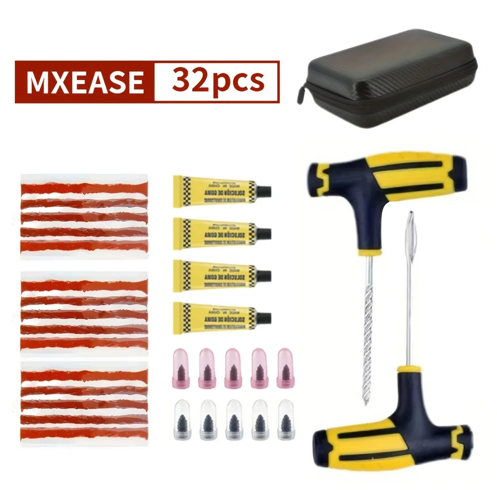 Pro Tire Repair Kit for Car and Motorcycle Punctures - 9