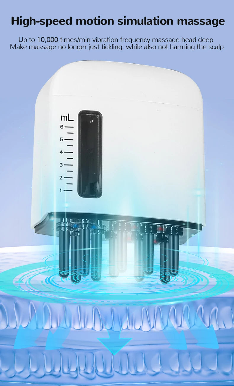 Electric Scalp Massager and Hair Growth Oil Applicator