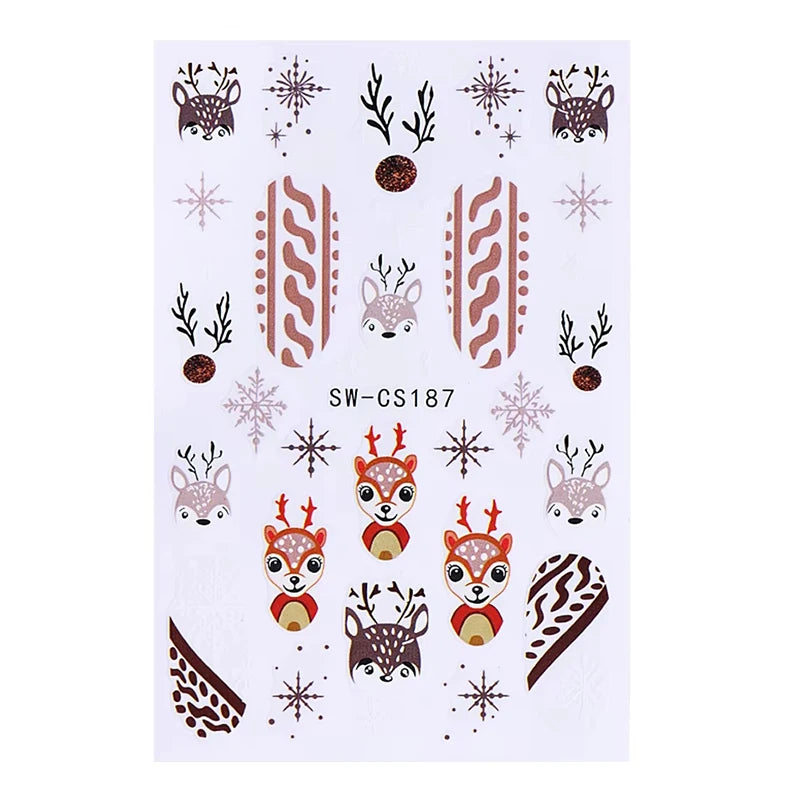3D Christmas Cartoon Self-Adhesive Nail Art Decal Stickers - 20