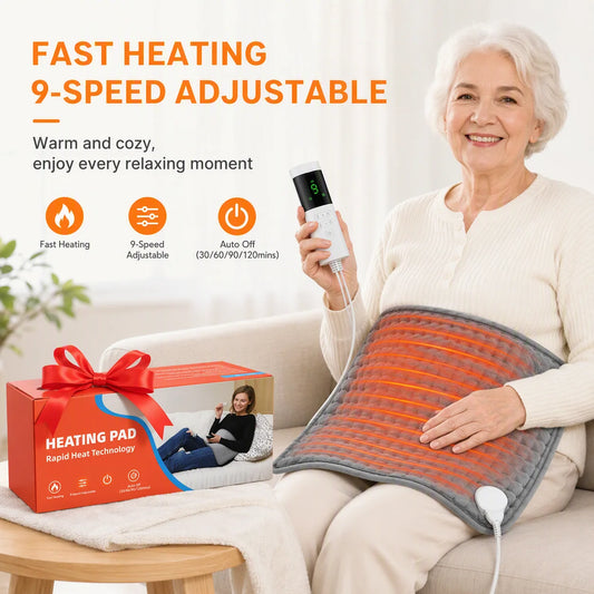 Electric Heating Pad with 9 Heat Settings and 4 Timer Levels