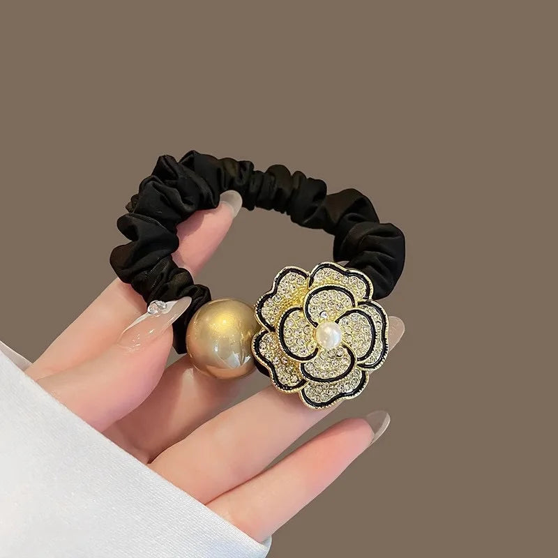 Elegant Floral Rhinestone Hair Tie for Women - 6