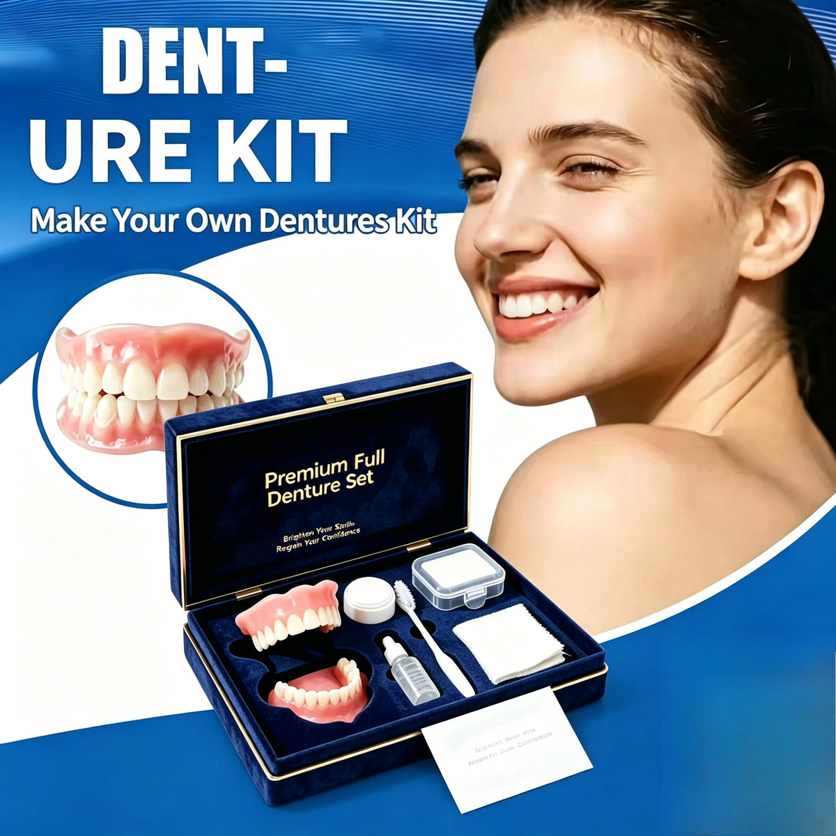 Comfort Silicone Full Mouth Denture and Dental Care Kit